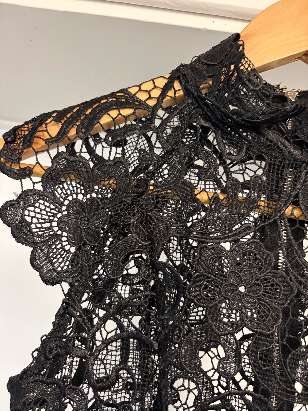 Xenia Boutique Black Lace Midi Dress with High Neck - Picture 4 of 13